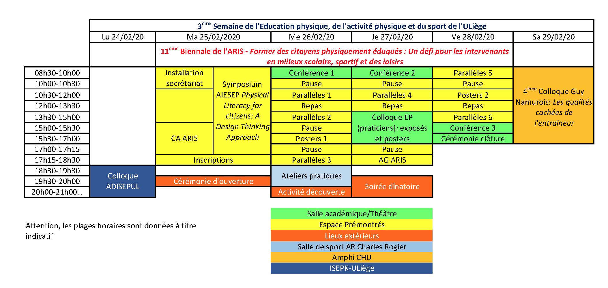 Programme 3e Semaine De Leducation Physique De Lactivité Physique